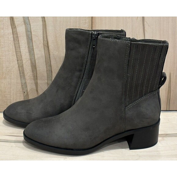 Style & Co Orleyy Zip Dress Booties Dark Grey Microfiber Stretch Cushioned 7.5M - Picture 5 of 6